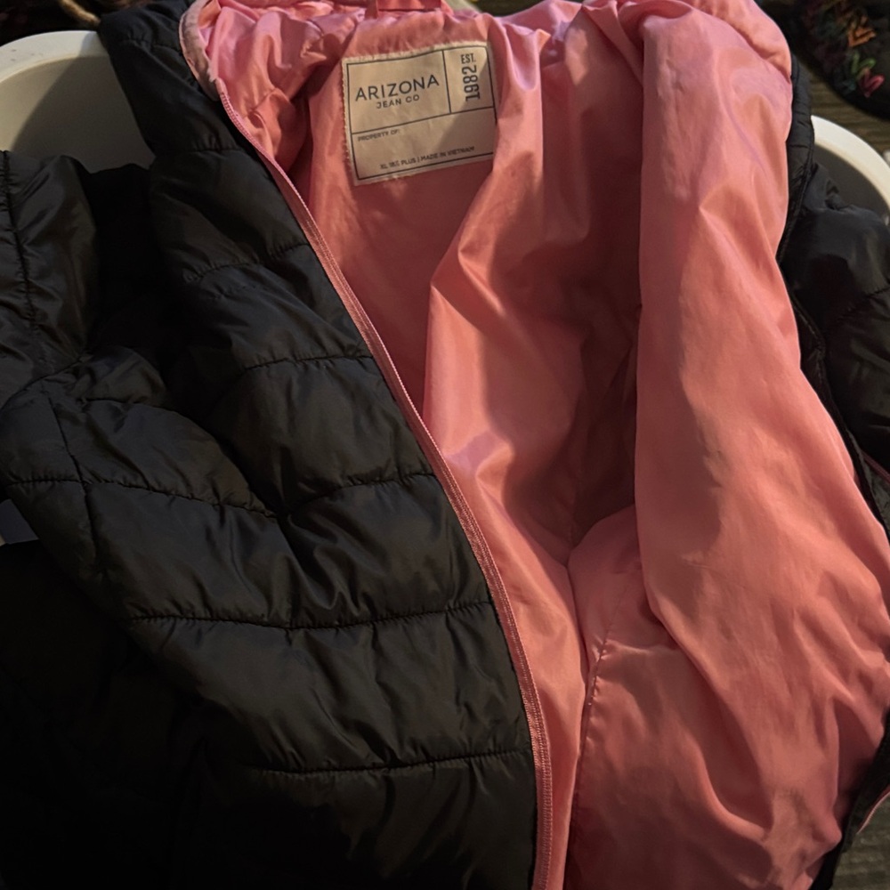 Arizona Black and Pink Puffer Jacket